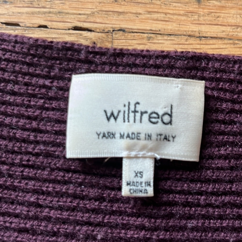 Aritzia Wilfred Bourassa Maroon Ribbed Sweater View 5
